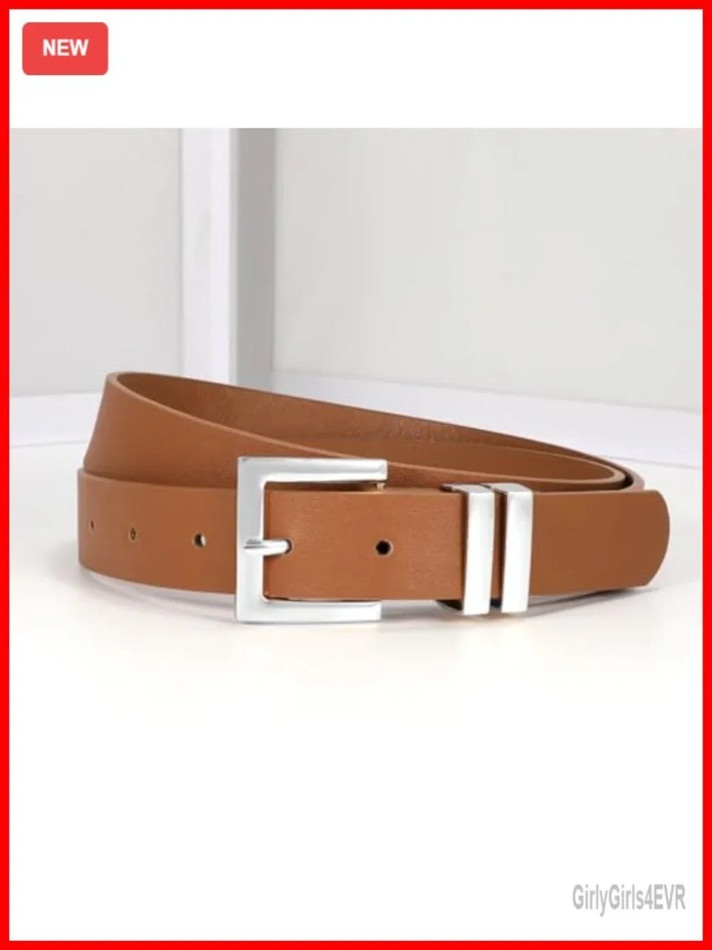 Women's Faux Leather Belt Square Buckle Waist Belt for Jeans Pants Dresses
